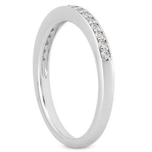 14k White Gold Micro-pave Flat Sided Diamond Wedding Ring Band, size 4