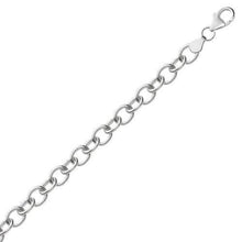 Sterling Silver Rhodium Plated Fancy Charm Bracelet, size 7.25''