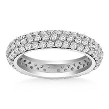 14k White Gold Cupola Round Diamond Eternity Ring in 14k White Gold, size 6