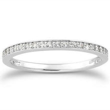 14k White Gold Micro-pave Diamond Wedding Ring Band Set 3/4 Around, size 4.5