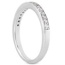 14k White Gold Pave Diamond Wedding Ring Band Set 1/2 Around, size 4.5