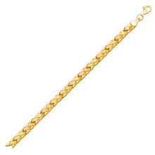 14k Yellow Gold Fancy Basket Weave Line Bracelet, size 7.25''