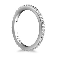 14k White Gold Round Diamond Eternity Ring, size 6.5