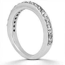 14k White Gold Pave Diamond Wedding Ring Band Set 1/2 Around, size 7