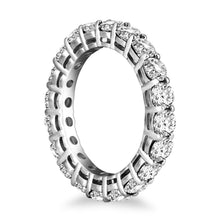 14k White Gold Shared Prong Round Cut Diamond Eternity Ring, size 4