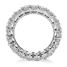 14k White Gold Shared Prong Round Cut Diamond Eternity Ring, size 5.5