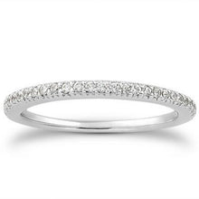 14k White Gold Fancy Engraved Pave Diamond Wedding Ring Band, size 9