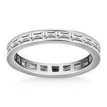 14k White Gold Eternity Ring with Baguette Diamonds, size 6