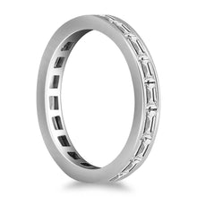 14k White Gold Eternity Ring with Baguette Diamonds, size 7