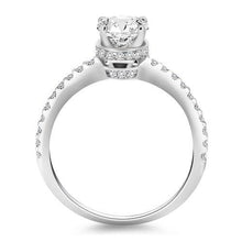 14k White Gold Diamond Collar Engagement Ring, size 5
