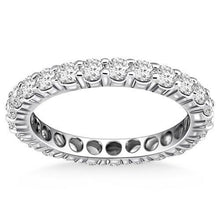 14k White Gold Ageless Round Cut Diamond Eternity Ring, size 4