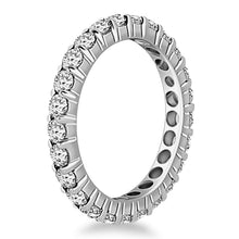 14k White Gold Ageless Round Cut Diamond Eternity Ring, size 5
