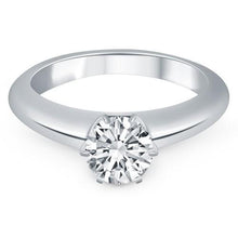 14k White Gold Solitaire Cathedral Engagement Ring, size 8.5