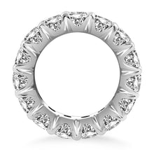 14k White Gold Round Diamond Decorated Eternity Ring, size 5