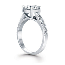 14k White Gold Trellis Diamond Engagement Ring, size 5.5