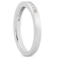 14k White Gold Channel Set Princess Diamond Wedding Ring Band, size 6