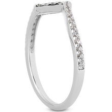 14k White Gold Fancy Zig Zag Pave Diamond Wedding Ring Band, size 5