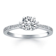 14k White Gold Diamond Accent Engagement Ring, size 4