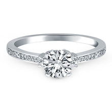 14k White Gold Diamond Accent Engagement Ring, size 8.5