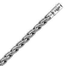Oxidized Sterling Silver Men's Chain Bracelet in a Cable Motif, size 8.5''