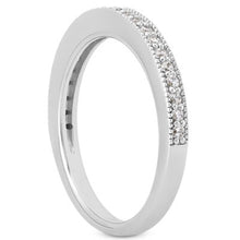 14k White Gold Pave Diamond Milgrain Wedding Ring Band Set 1/2 Around, size 4