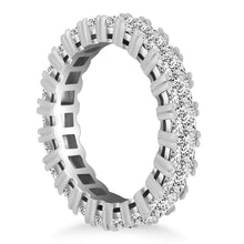 14k White Gold Princess Cut Diamond Eternity Ring, size 4.5