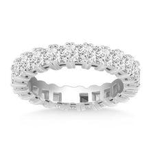 14k White Gold Princess Cut Diamond Eternity Ring, size 5.5