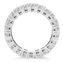14k White Gold Princess Cut Diamond Eternity Ring, size 7