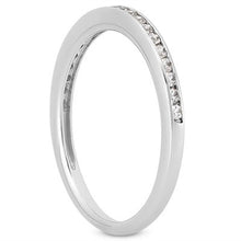 14k White Gold Slim Profile Diamond Channel Set Wedding Ring Band, size 5.5