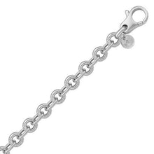 Sterling Silver Round Motif Cable Design Chain Link Bracelet, size 7.5''