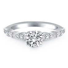 14k White Gold Fancy Shaped Diamond Engagement Ring, size 5.5