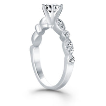 14k White Gold Fancy Shaped Diamond Engagement Ring, size 9