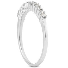 14k White Gold Raised Shared Prong Diamond Wedding Ring Band, size 7