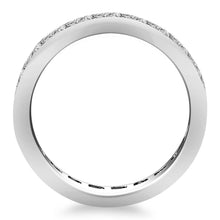 14k White Gold Eternity Ring with Channel Set Princess Cut Diamonds, size 4