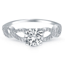 14k White Gold Double Infinity Diamond Engagement Ring, size 7