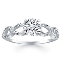 14k White Gold Double Infinity Diamond Engagement Ring, size 9