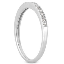 14k White Gold Diamond Micro Pave Diamond Milgrain Wedding Ring Band, size 6.5