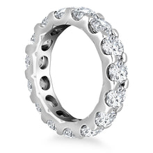 14k White Gold Round Diamond Studded Eternity Ring, size 4