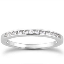 14k White Gold Channel Set Diamond Wedding Ring Band Set 1/3 Around, size 6