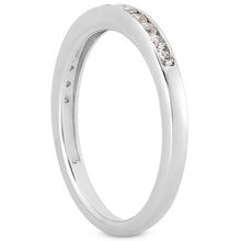 14k White Gold Channel Set Diamond Wedding Ring Band Set 1/3 Around, size 6
