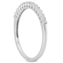 14k White Gold Shared Prong Diamond Wedding Ring Band with Airline Gallery, size 4.5