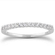 14k White Gold Shared Prong Diamond Wedding Ring Band with Airline Gallery, size 5