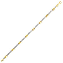 14k Two-Tone Gold Fancy Infinity Knot Line Bracelet, size 7.25''