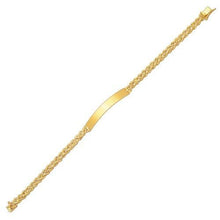14k Yellow Gold ID Bracelet with Double Rope Chain, size 7''