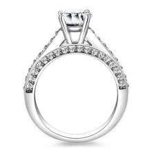 14k White Gold Pave Diamond Cathedral Engagement Ring, size 4.5