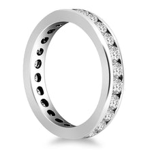 14k White Gold Eternity Ring with Channel Set Round Diamonds, size 6