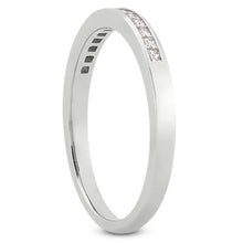 14k White Gold Channel Set Princess Diamond Wedding Ring Band, size 5.5