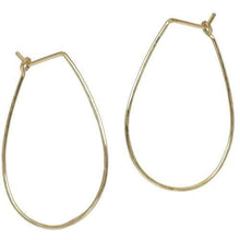 Hoop Earrings - Large Teardrop - Silver